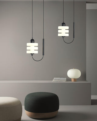 Small Nordic Mid-Century Modern Glass Pendant Light