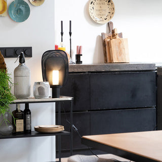 Smoked Modern Metal Table Lamp