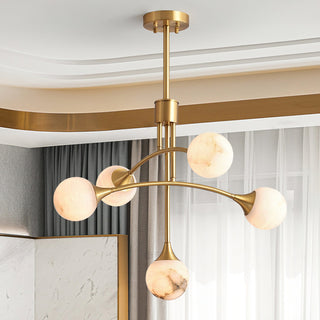 Kael Modern Sputnik Alabaster Chandelier
