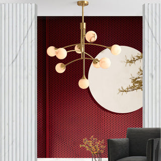Kael Modern Sputnik Alabaster Chandelier