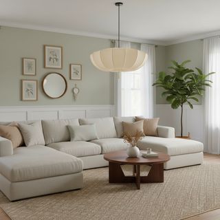 Soleil Contemporary Fabric Pendant Light