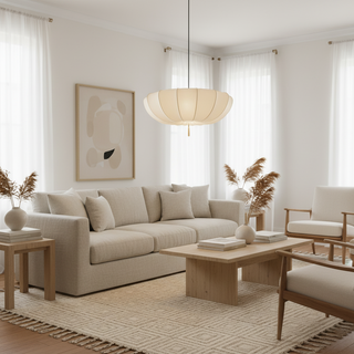 Soleil Contemporary Fabric Pendant Light