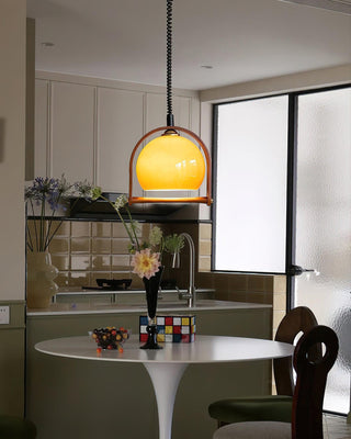 Space Age Wabi-Sabi Glass Pendant Light