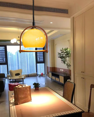 Space Age Wabi-Sabi Glass Pendant Light
