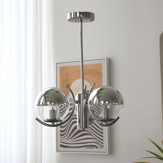 Space Ball Sculptural Metal Chandelier