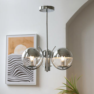 Space Ball Sculptural Metal Chandelier