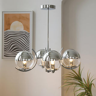 Space Ball Sculptural Metal Chandelier