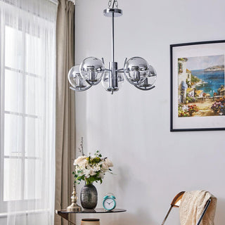 Space Ball Sculptural Metal Chandelier