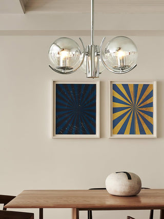 Space Ball Sculptural Metal Chandelier