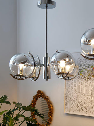 Space Ball Sculptural Metal Chandelier