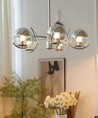 Space Ball Sculptural Metal Chandelier
