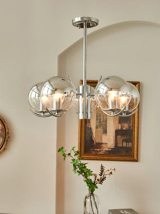 Space Ball Sculptural Metal Chandelier