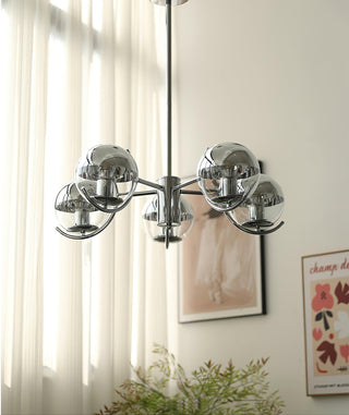 Space Ball Sculptural Metal Chandelier