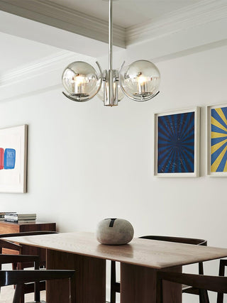 Space Ball Sculptural Metal Chandelier