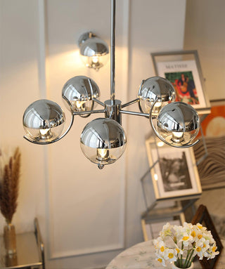 Space Ball Sculptural Metal Chandelier