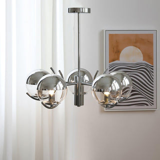 Space Ball Sculptural Metal Chandelier