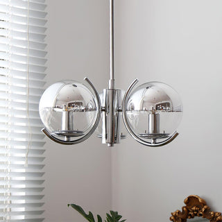 Space Ball Sculptural Metal Chandelier