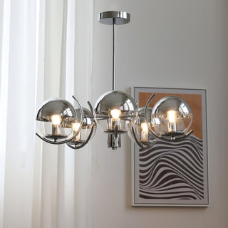 Space Ball Sculptural Metal Chandelier