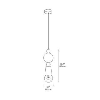 Spindle Vintage Brass Pendant Light