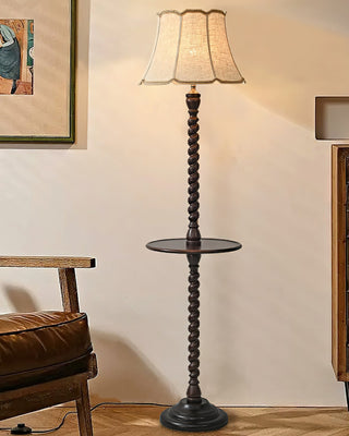 Spiral Vintage Wood Floor Light