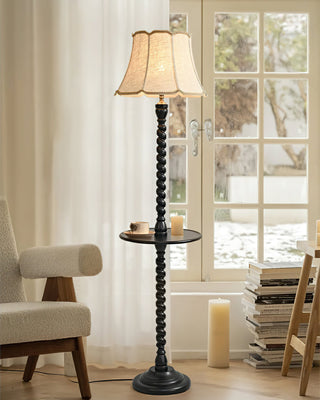 Spiral Vintage Wood Floor Light