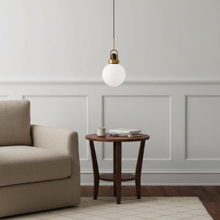 Tarin Modern Wood Brass Pendant Light