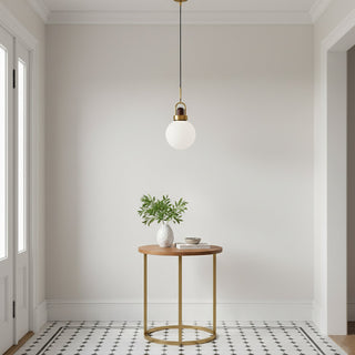 Tarin Modern Wood Brass Pendant Light