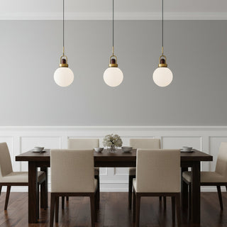 Tarin Modern Wood Brass Pendant Light