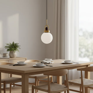 Tarin Modern Wood Brass Pendant Light