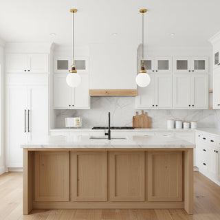 Tarin Modern Wood Brass Pendant Light