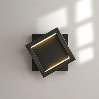 Square Industrial Brass Wall Light