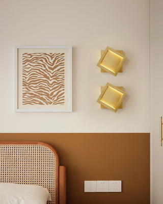 Square Industrial Brass Wall Light