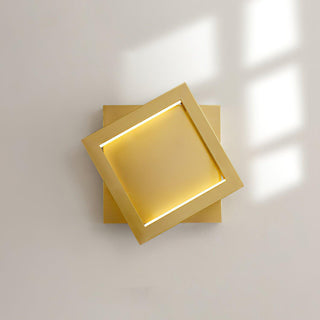 Square Industrial Brass Wall Light