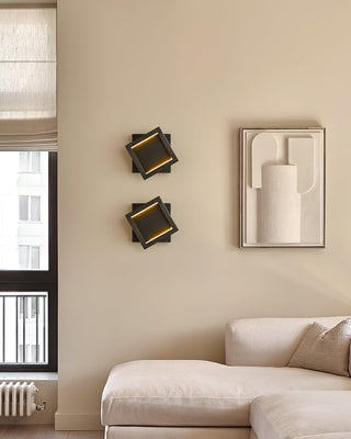 Square Industrial Brass Wall Light