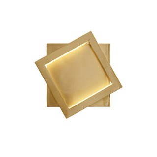 Square Industrial Brass Wall Light
