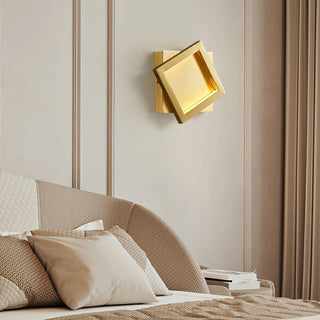 Square Industrial Brass Wall Light