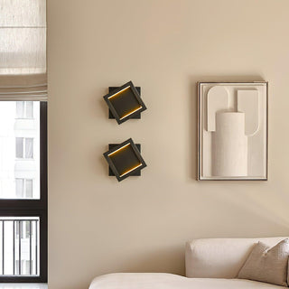Square Industrial Brass Wall Light