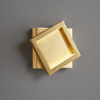 Square Industrial Brass Wall Light