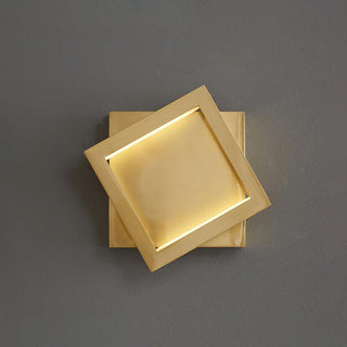 Square Industrial Brass Wall Light