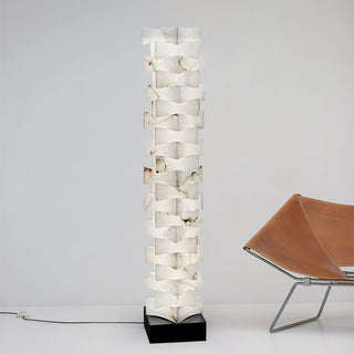 Stacked Sculptural Alabaster Floor Light
