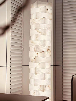 Stacked Sculptural Alabaster Floor Light