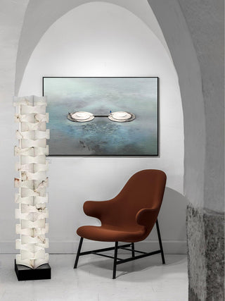 Stacked Sculptural Alabaster Floor Light