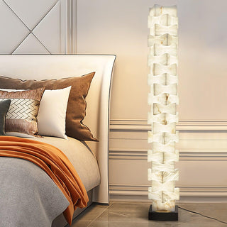 Stacked Sculptural Alabaster Floor Light