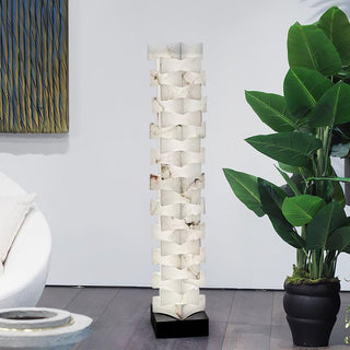 Stacked Sculptural Alabaster Floor Light