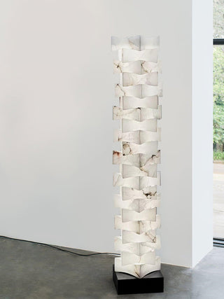 Stacked Sculptural Alabaster Floor Light