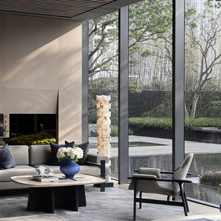 Stacked Sculptural Alabaster Floor Light