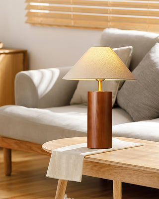 Starr Cylinder Wood Fabric Table Lamp