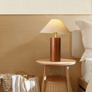 Starr Cylinder Wood Fabric Table Lamp