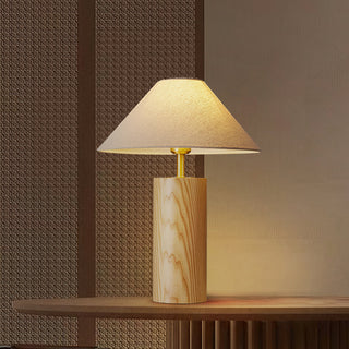 Starr Cylinder Wood Fabric Table Lamp