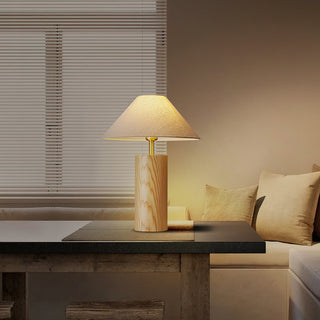 Starr Cylinder Wood Fabric Table Lamp